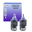 T3AZUR -  Lot de 2 Cartouches compatibles Epson T7741 (C13T774140) - Noire 140ml