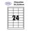 Étiquettes adhésives, 64,3x34mm, (24étiquettes/feuille) - blanc - 20 feuilles