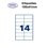 Étiquettes adhésives, 105x41mm, (14étiquettes/feuille) - blanc - 50 feuilles