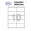 Étiquettes adhésives, 105x57mm, (10étiquettes/feuille) - blanc - 20 feuilles