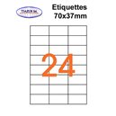 Étiquettes adhésives, 70x37mm , (24étiquettes/feuille) - blanc - 50 feuilles
