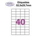 Étiquettes adhésives, 52,5x29,7mm, (40étiquettes/feuille) - blanc - 50 feuilles