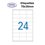 Étiquettes adhésives, 70x35mm , (24étiquettes/feuille) - blanc - 20 feuilles