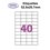 Étiquettes adhésives, 52,5x29,7mm, (40étiquettes/feuille) - blanc - 10 feuilles