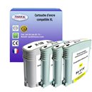 T3AZUR -Lot de 4 Cartouches compatibles HP n°10+ n°11 