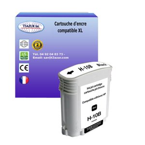 T3AZUR -Cartouche remanufacturé HP n°10 (C4844A) Noire