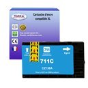 T3AZUR -Cartouche compatible pour HP711 XL (CZ130A) Cyan