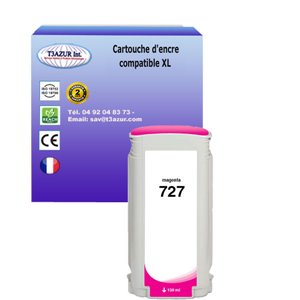 T3AZUR -Cartouche compatible HP n°727 (B3P20A) Magenta