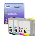 T3AZUR -Lot de 4 Cartouches compatibles pour HP84 + HP85