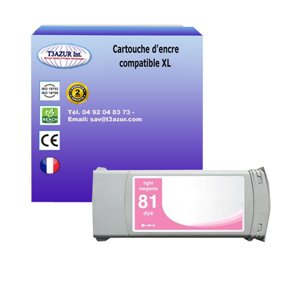 T3AZUR - Cartouche recyclé pour HP n°81XL (C4935A) - Light Magenta