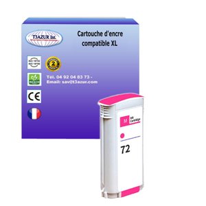 T3AZUR - Cartouche compatible pour HP n°72 (C9372A) - Magenta