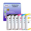 T3AZUR - Lot de 6  Cartouche compatible pour HP n°72