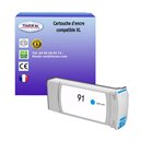 T3AZUR - Cartouche compatible pour HP 91 (C9470A) - Light Cyan