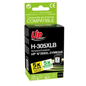 Uprint - Cartouche compatible avec  HP 305XL (3YM62AE) Noir - 700 pages