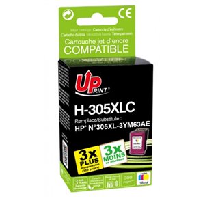 Uprint - Cartouche compatible avec  HP 305XL (3YM63AE) Couleur - 350 pages