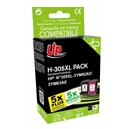 Uprint - Lot de 2 Cartouches compatibles avec  HP 305XL (Noire+Couleur)