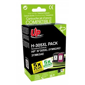Uprint - Lot de 2 Cartouches compatibles avec  HP 305XL (Noire+Couleur)