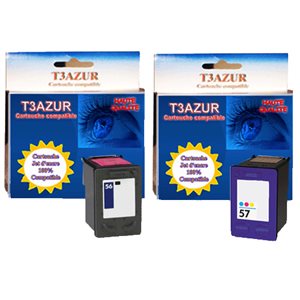 Lot de 2 cartouches compatibles HP (n°56+n°57)
