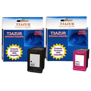 Pack 2 cartouches compatibles HP (n°901) XL 