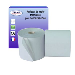 Lot de 5 Rouleaux de papier thermique pour fax 216x30x12mm