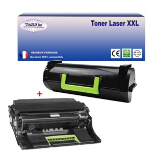 Toner+Tambour compatible avec Lexmark MS310/ MS312/ MS410/ MS415/ MS510/ MS610 
