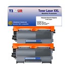 T3AZUR- Lot de 2 Toner Laser compatible Brother TN2220/ TN2210/ TN2010/ TN450 
