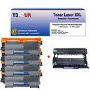  Pack de 4 Toners + Tambour Brother compatible TN2220 + DR2200