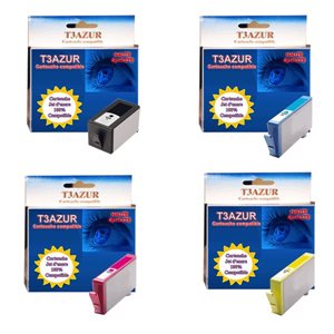 Lot de 4 Cartouches compatibles pour HP OfficeJet E710