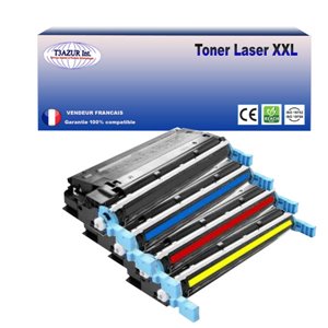 T3AZUR - Lot de 4 Toner génériques HP Q5950A / Q5951A / Q5952A / Q5953A