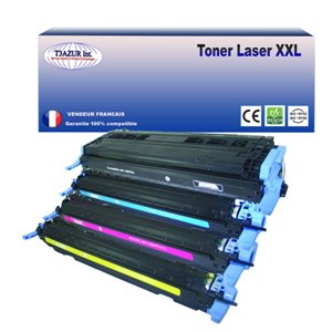 T3AZUR- Lot de 4 Toner/Laser génériques HP Q6000A/ Q6001A / Q6002A / Q6003A 