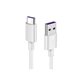 Reekin 5A SUPERFAST Chargeur USB Type-C - 1,0 mètre (Blanc-Nylon)