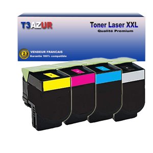 Lot de 4 Toners compatibles avec Lexmark CS421 / CS521
