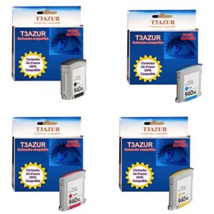 Lot de 4 Cartouches compatibles pour HP OfficeJet Pro 8500