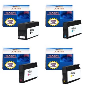 4 x Cartouches d'encres compatible pour HP 950XL 951XL Avec Puce , Officejet Pro 8100, 8600 Plus, 8600 E-ALL-IN-ONE (BK,C,Y,M) 4 x Cartouches d'encres compatible pour HP 950XL 951XL Avec Puce , Officejet Pro 8100, 8600 Plus, 8600 E-ALL-IN-ONE (BK,C,Y,M)