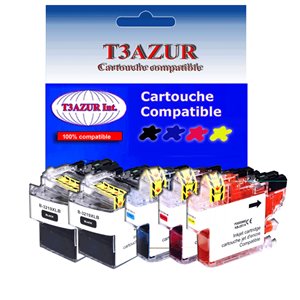 T3AZUR 5 cartouches d'encre compatibles pour Brother MFC-J5335DW  MFC-J5335DWF