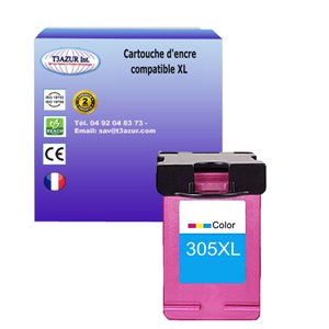 Cartouche compatible remplace HP 305XL (450 pages) couleur pour imprimante HP Cartouche compatible remplace HP 305XL (450 pages) couleur pour imprimante HP