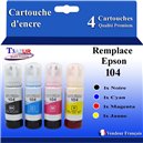 Lot de 4 Cartouches Compatibles pour Epson 104 - T3AZUR