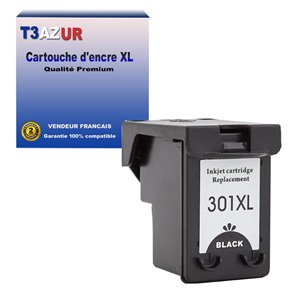 T3AZUR - Cartouche compatible HP n°301XL / HP301 XL ( CH563EE ) - Noire