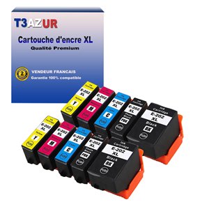 T3AZUR - Lot de 10 Cartouches compatibles EPSON 202XL 