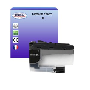 T3AZUR- Cartouche compatible avec Brother LC424 XL pour Brother DCP-J1200, DCP-J1200DW, DCP-J1200W, DCP-J1200WE Noire