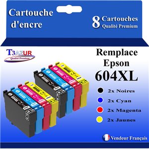 8x Cartouches compatibles avec Epson 604 XL 