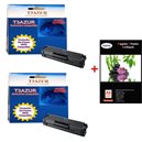 Lot 2 Toner compatibles pour Samsung SCX3405FW / 3405W + Pack de 20 papiers photos A6 Brillant 230gr
