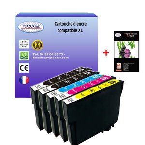 5 Cartouches Compatibles avec Epson Expression Home XP-2100 XP-2105 XP-2150 XP-2155 remplace Epson 603XL