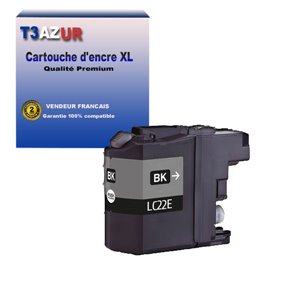 T3AZUR - Cartouche compatible avec Brother MFC-J5920DW , LC22E XL Noire  