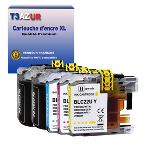 T3AZUR - 5x Cartouche compatible avec Brother DCP-J785DW, MFC-J985DW, LC22U XL 