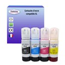 T3AZUR - Lot de 4 Encre compatible Epson 104