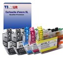 T3AZUR - Lot de 4 Cartouches compatibles Brother LC3219 XL (avec puce)