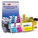 T3AZUR - Lot de 4 Cartouches compatibles Brother LC3219 XL (avec puce)