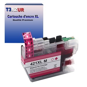 T3AZUR- Cartouche compatible avec Brother LC421 XL pour Brother MFC-J1010DW Magenta