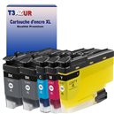 T3AZUR - Lot de 4 Cartouches compatibles Brother LC3219 XL (avec puce)